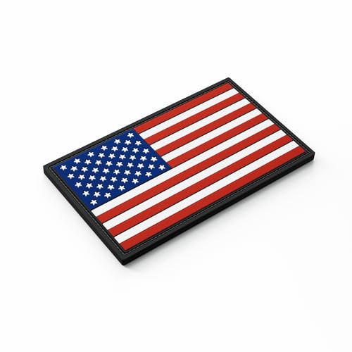 Patch Force - USA Flagge Rubber Patch (farbig) 8 x 5 cm - Als Abzeichen für Uniformen, Schutzweste, Einsatztasche, Jacke oder Rucksack - Für Bundeswehr, Polizei und Militär