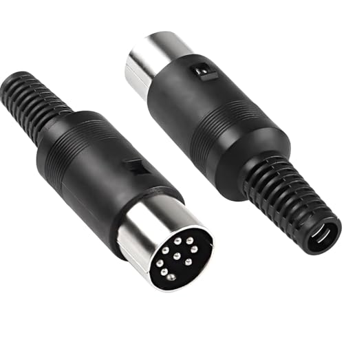 TECHZOCO Audio-Stecker, 8-polig, 8-poliger DIN-Stecker, 8-poliger DIN-Stecker, kompatibel mit Bang & Olufsen B&O, PowerLink, BeoLab 3, Computer, Sound, schwarz, 1 Stück