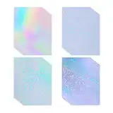 32 Blatt holografische klares Vinyl holografische Aufkleber Papier selbstklebend transparentes holografische Overlay Folie mit A4 Größe 4 Styles gemischt