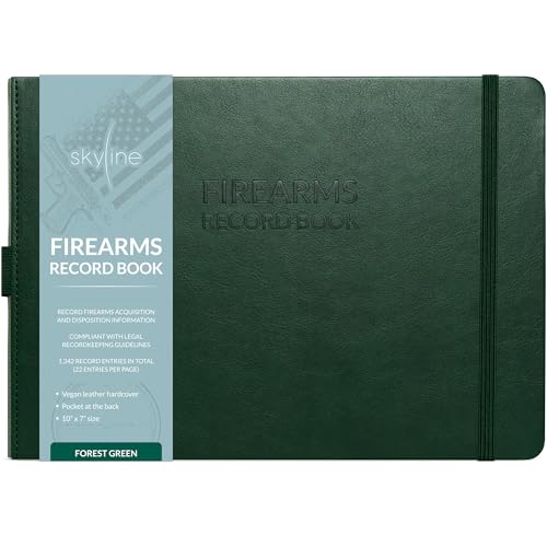 Skyline Aufzeichnungsbuch für Schusswaffen und Entsorgung – Hardcover Waffen-Logbuch für Schusswaffenhändler und persönlichen Gebrauch – Logbuch für Quittungs- und Entsorgungsaufzeichnungen, 25,4 x