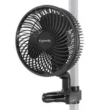 Aygrochy 10W Grow Ventilator mit Clip, EC-Motoren ventilator growbox mit 10-Geschwindigkeiten, IP-44 Schutzart Oszillierender wachsen Clip-on-Lüfter für Zelt