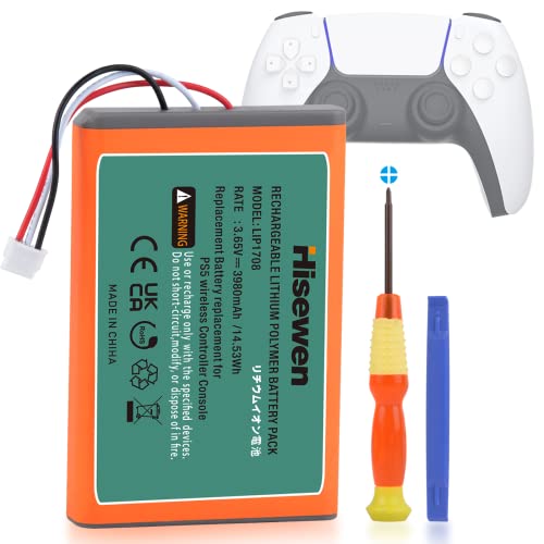 Hisewen 3980mAh PS5 Controller Akku für Sony Playstation 5 LIP1708 Dualsense CFI-ZCT1W CFI-ZCT1J Controller