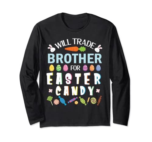 Niedliches Hasengesicht, wird Bruder für Ostereier Süßigkeitenhandel Langarmshirt
