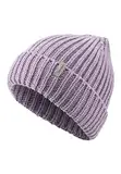 Sterntaler Strickmütze mit Umschlag - Mädchen Beanie im coolen Fisherman Style - Weiche Kinder Wintermütze - Flieder, 53