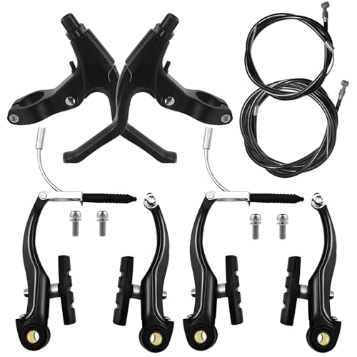 TUZHE Fahrrad Bremsen Set V-Brake Universal Fahrradbremsen-Set Vordere und Hintere MTB Bremse, Bremsseile und Bremshebel Kit für Mountainbikes und Rennräder