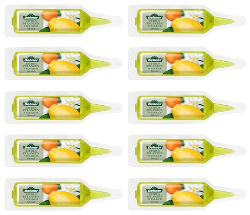 Dehner Zitruspflanzen Vitalkur, Spezialdünger, hochwertiger Flüssigdünger, NPK-Dünger für Zitruspflanzen, mit Spurennährstoffen, 10 x 30 ml (300 ml)