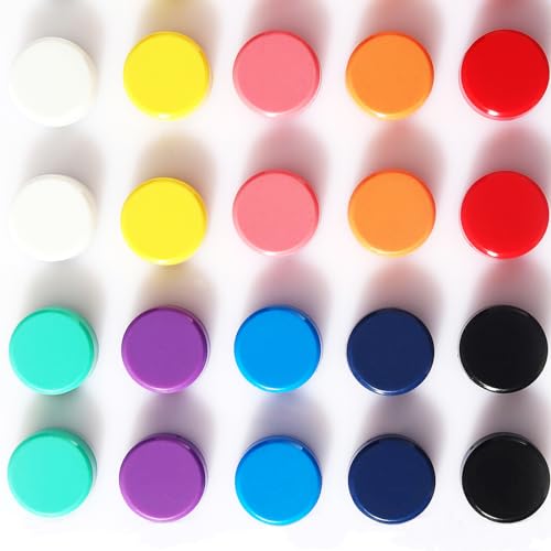 PYJLBX Magnete für Magnettafel, 20 Stück 10 Farben Magnet Kühlschrankmagnete, Magnete Stark Magnete Kühlschrank Tafel Magneten Kleine Mini Magnete Bunt Rund Magnete für Whiteboard Pinnwand Kühlschrank