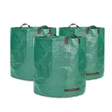 DIVID® Gartensäcke mit Trageschlaufen |Gartensack 3x 272L Set Laubsack Gartenabfallsack - Selbststehend 4 Griffe Stabil Robust & Faltbar - Rasenschnitt für Gartenabfälle Grünschnitt Laubabfall (3)