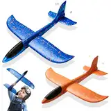 PATRICHOR 2 Stücke 44cm Styroporflieger Kinder Flieger Styropor, Extra Groß Flugzeug Styropor Wurfgleiter, Flugzeug Kinder, Segelflugzeug Kinder, Flugzeug Spielzeug