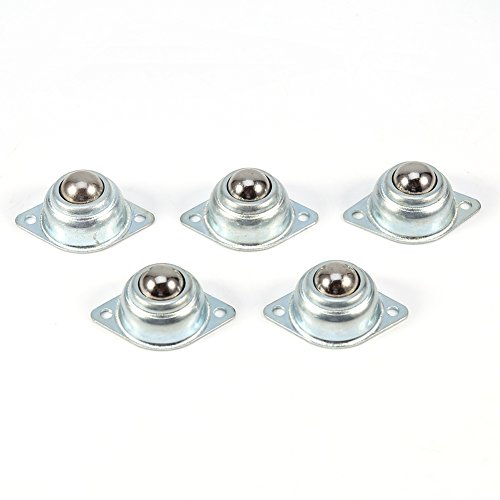 5 Stück 15mm Kugelrollen mit Stahlkugel Metall Eisen Stahl Transfer Bearing Ball Roller Ball montiert 2 Löcher