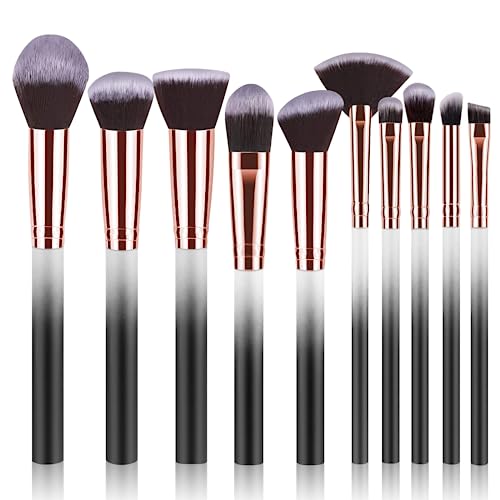 10 Stück Professionelle Kosmetik Make-Up Pinsel - Start Makers Make Up Pinsel Set - Premium Foundation Puderpinsel Lidschatten Blush Schminkpinsel Set