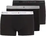 Tommy Hilfiger Herren 3er Pack Boxershorts Trunks Unterwäsche, Mehrfarbig (Grey Heather/Black/White), M