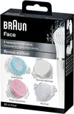 Braun Face Ersatzbürste Bonus Edition für Braun Gesichtsepilierer, 4 Stück