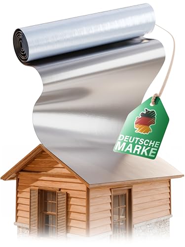 SMABIX® Dachfolie Aluminium 5x1m, selbstklebend mit starkem Bitumenkleber [EINFACHE ANWENDUNG], alternativ zu Dachpappe & EPDM-Folie, ideal für Gartenhäuser, Garagendächer und Schuppen