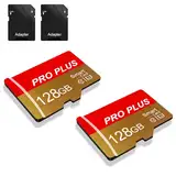 2 Pack SD Karte 128GB mit SD Adapter, High-Speed Speicherkarte, SD Karte UHS-I, A1, C10, TF Card für Mobiltelefon/Kamera(TF162 Rotes Gold 128GB)