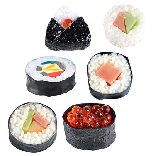 Kisangel 6stücke Künstliches Sushi Modell Teilig Realistische Lebensmittel Requisiten Für Fotografie Und Deko Lebensmittelechtes Material Für Sushi-läden Und Präsentationen