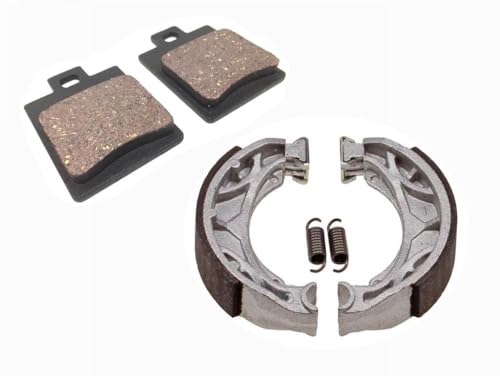 Bremsbeläge + Bremsbacken Set passend für Piaggio, Vespa, Gilera, Peugeot – z. B. Runner, Zip, NRG, Stalker, LX – Vorder- & Hinterrad Bremsensatz