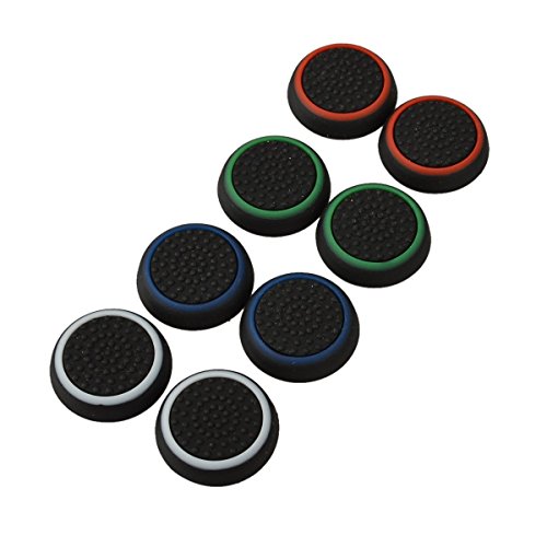 4 Pair/8 Pcs Ersatz Silicone Thumb Grip Stick Analog Joystick Grips Caps Cover Aufsätze Schutzkappen Kappen Dualshock Thumbsticks für PlayStation PS4 PS3 Xbox One/360 Nintendo Wii U Game Controllers