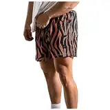 Männer Kurz Jogginghose Shorts Lässige Herren-Shorts mit Grafikdruck, Mesh, modische Workout-Athletik-Shorts für Männer mit Taschen Männer Shorts Dünne (YE2, XL)