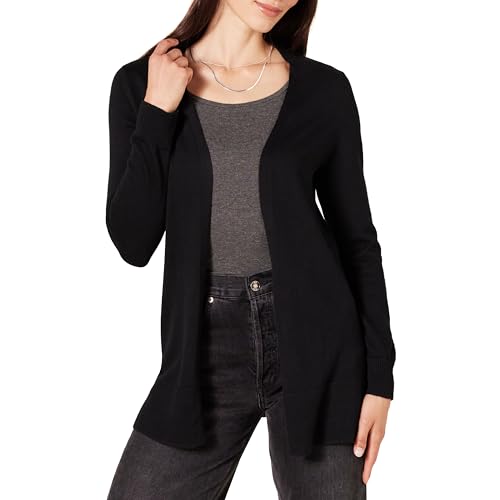 Amazon Essentials Damen Leichte Strickjacke, Vorne Offen (Erhältlich In Übergröße), Schwarz, M