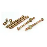 sourcing map 5 Set M8x100mm Verhexen Schlüsselantrieb Sockel Kappe Möbelbolzen mit Fassmuttern Gelb verzinkt Bronzeton