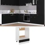 Myheimly Herdumbauschrank Küchenschrank Ofenschrank Backofenschrank Herdschrank Küchenzeile Küchenmöbel Backofen Schwarz 60x46x81,5 cm Holzwerkstoff