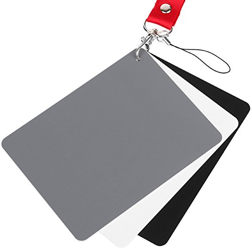 ChromLives Weißabgleichkarte 18% Weiß Graukarte 12,7 x 10,2 cm für Video-, DSLR- und Film Premiumbelichtungs Fotokartenset, Schwarzweiß und 18% Grau