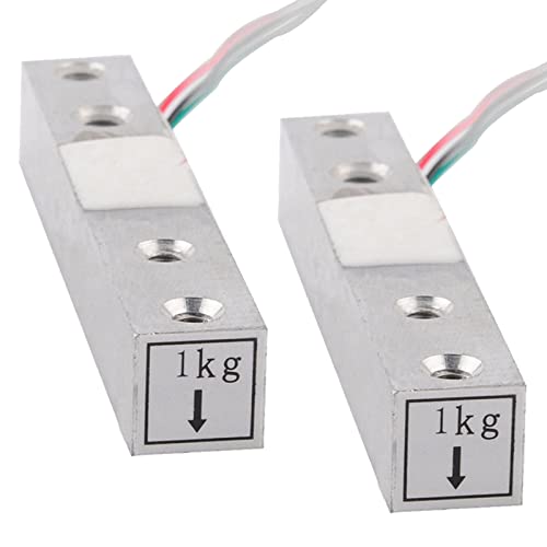 Wishiot 2PCS 1kg 5kg 10kg 20kg Digital Load Cell Weight Sensor High Precision Miniature Load Cells for Arduino DIY Electronic Portable Kitchen Scale Sensors (1KG, 2)