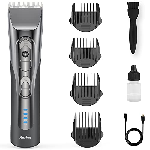 Profi Haarschneidemaschine Herren, Haarschneider Haartrimmer Elektrisches Haarschneide-Kit, Professionelle Friseure Haarschnitt-Trimmer Wiederaufladbar mit 4 Führungskämmen, 2-Geschwindigkeiten