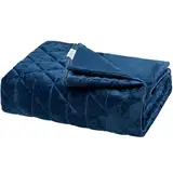 Calmzy Fleece Bettbezug für Gewichtsdecke 150x200cm - Bezug für Schwere Decke für erholsamen Schlaf & schnelles Einschlafen - Therapiedecke für Erwachsene – Weighted Blanket - Navy Blau