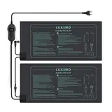 LUXBIRD Heizmatte mit Thermostat, 2 Heizmatten mit 1 Controller, Zimmergewächshaus Wärmematte 30 Watt, Eins-zu-viele-Steuerung, IP67 Wasserdicht, Größe der Matte 52.7x25.4cm