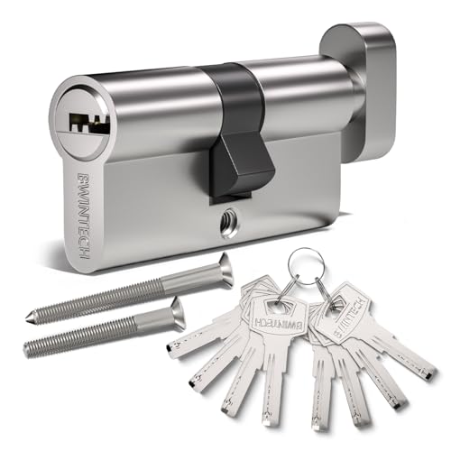 Bwintech 80mm(40T/40) Nickel-Zink-Legierung Euro-Zylinder-Schloss,Tür-Trommel-Schloss,Schlüssel Schlüssel mit 8 horizontalen Grübchen Schlüssel