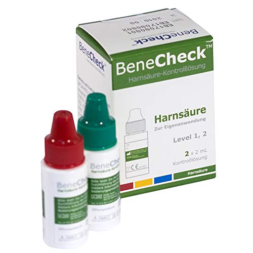 BeneCheck Harnsäure-Kontrolllösung - 2 x 2 mL - Zur Verwendung mit dem BeneCheck Harnsäure-Messsystem