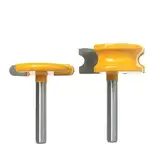 2 STÜCKE 1/4 "6,35 MM Schaftfräser Holzschnitzerei Flöte und Perlenfräser Bogen Holzarbeiten T-förmiger Zapfenfräser