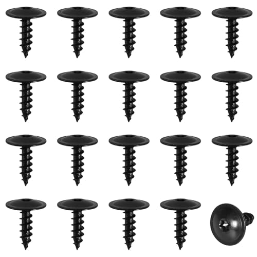50 Stück Blechschrauben 4,8 x 16 mm Karosserieschrauben Selbstschneidend Manganstahl Schwarze Screws Set Flachkopf für Karosserie Auto Schutzbleche Stoßstange Radbögen Gitter Fahrgestell