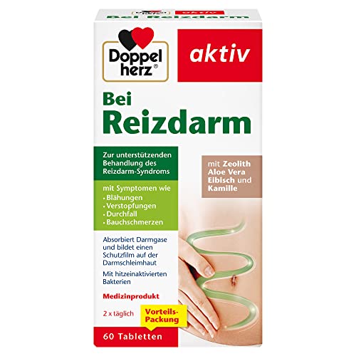 Doppelherz Bei Reizdarm – Medizinprodukt zur unterstützenden Behandlung des Reizdarm-Syndroms mit Symptomen wie Blähungen, Verstopfungen, Durchfall, Bauchschmerzen – 60 Tabletten