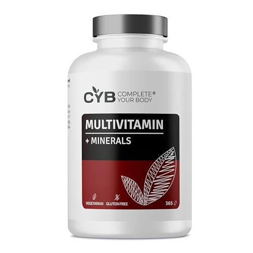 Multivitamin & Mineralien Tabletten Hochdosiert - 365 Tabletten 1 Jahres Vorrat - Laborgeprüft - Complete Your Body