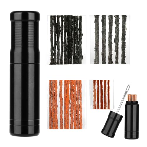 Sheryl&Rain Tubeless MTB Reparaturset, Fahrradreifen Pannen Set Inklusive1 Reifenreparatur Gabelreibahle und 30 Klebestreifen für Fahrradreifen Befestigungswerkzeuge（5 x 2 mm+20 x 3.5 mm+5 x 6 mm）