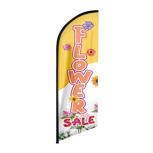 FSFLAG Blumenverkaufs-Swooper-Flagge, 2,4 m, Blumenverkauf, Werbung, Federflagge, Blumenverkaufsbanner für Unternehmen und Schaufenster (nur Flagge)