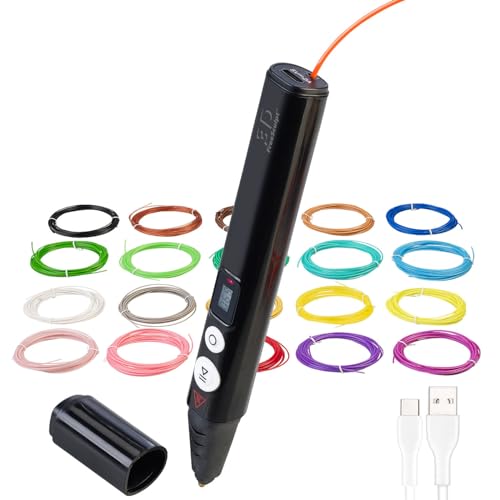 FreeSculpt 3D Drucker Stift: Kompakter 3D-Stift, USB-C-Stromversorgung, 20 bunte PLA-Filamente (3D Stifte Bilder, 3D-Stifte & Zubehör, Kugelschreiber)