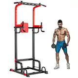 Multifunktion Power Tower Dip Station Klimmzugstange, Krafttraining Ganzkörpertraining Heimfitness, aus hochwertigem Stahlrohr, Ladekapazität bis zu 200KG