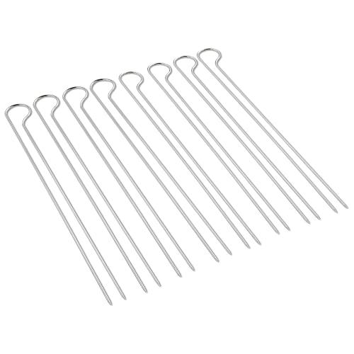 Weber Doppelspiesse Set (30 cm lang), 8 Stück, ideal zum Fixieren von Garnelen, Gemüse oder Fleisch, einfaches Wenden des Grillguts, spühlmaschinenfest - Silber (6320)