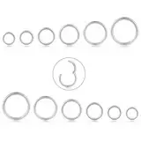 CASSIECA 12Pcs 16G Edelstahl Piercing Nasen für Damen Mädchen Nase Ringe Piercing Hoop Lippe Septum Ohr Piercing Körperschmuck 6-16MM