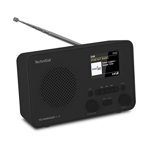 TechniSat TECHNIRADIO 6 IR – portables Internetradio (DAB+, UKW, WLAN, Bluetooth, Farbdisplay, Wecker, Favoritenspeicher, 3 Watt RMS) schwarz