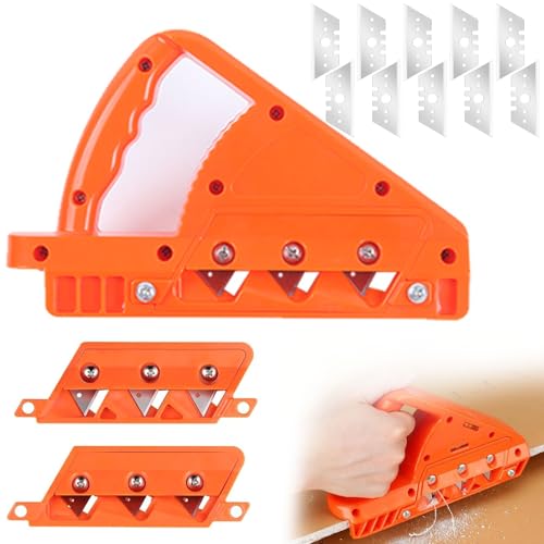 Forhandy Gipskartonplatten Schnellschneider Kantenhobel für Gipskarton, Handhobel zum Schneiden von Gipskartonplatten mit 10 45° und 60° Klingensatz für Gipskarton