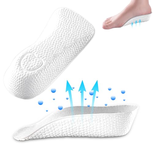 MOKIDO Orthopädische Highpads 1.0 für Männer, einstellbare orthopädische Fersenhebeeinlagen, Einlegesohlen flache Füße orthotische Einlage, Arbeitsstiefel-Schuheinlage (Grau，1.37in/3.5cm)