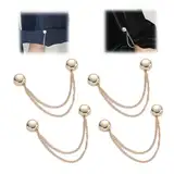 Snrtevu Multifunktionale magnetische Kleiderklammern, starke Hijab-Magnete mit Kette, Mehrzweck-Magnetknöpfe für Cardigan-Manschettensäume, Kleidung, Hijab-Nadeln, Dekorieren (4PCS GOLD)