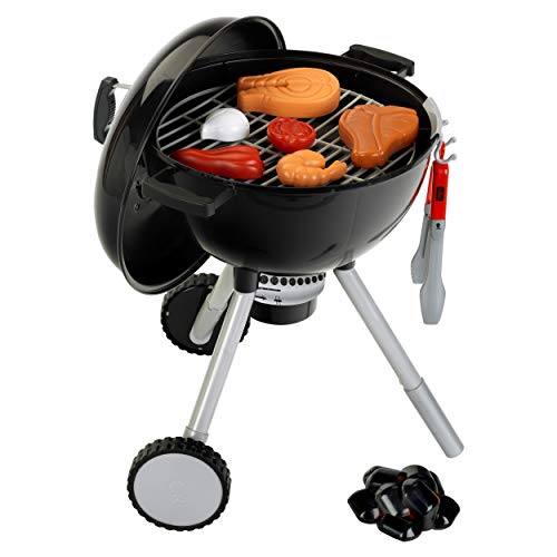 Klein Theo 9466 Weber Kugelgrill One Touch Premium | Kinder-Grill mit Licht, Sound und zahlreichem Zubehör | Maße: 40 cm x 32 cm x 53 cm | Spielzeug für Kinder ab 3 Jahren