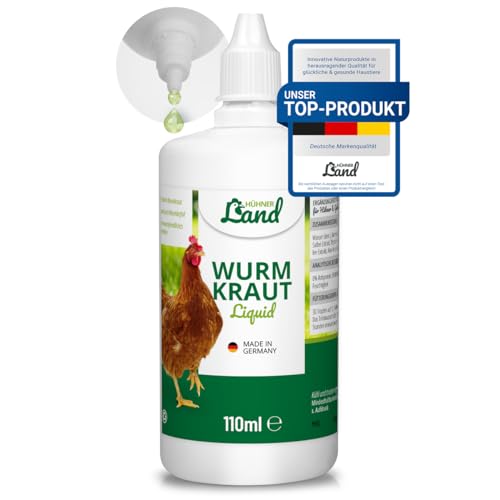 HÜHNER Land Wurmkraut Liquid 110ml für Hühner & Geflügel, Wurmkur sekundierend für Hühner, natürliche Rezeptur, Wurmmittel sekundierend, kein Anthelminthikum