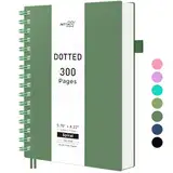 RETTACY Notizbuch A5 Gepunktetes, Bullet Dot Journal, Spiral-Notizbücher 300 Blatt/150 Seiten zum Schreiben, 100gsm, PVC Hardcover, für Frauen Männer Arbeit Büro Schule, 14.5 x 21cm - Dunkelgrün